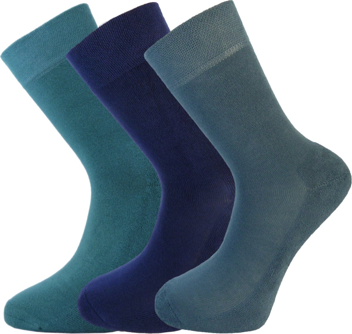 Bamboe sokken 3 paar - Blauw - RAF blauw - groenblauw - Maat 40-46