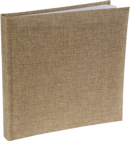 Bruiloft gastenboek jute 24 x 24 cm - 22 pagina - Jute/papier - Trouwerij/huwelijk - Rustiek/landelijk/vintage thema