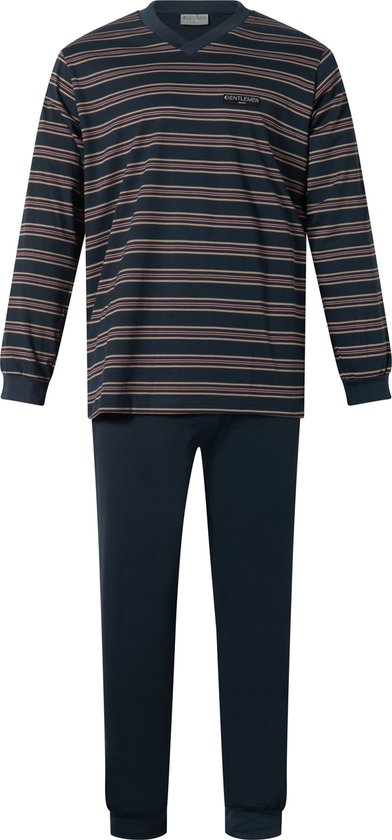 Heren Pyjama Gentlemen v-hals 114237 single jersey NAVY maat XL