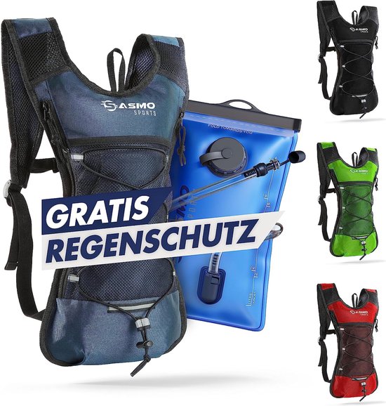 Drinkrugzak met thermovak, ultralicht, 300 g, rugzak met drinkzak, 2 liter, BPA-vrij, met reflectoren, hardlopen, fietsen en trailrunning