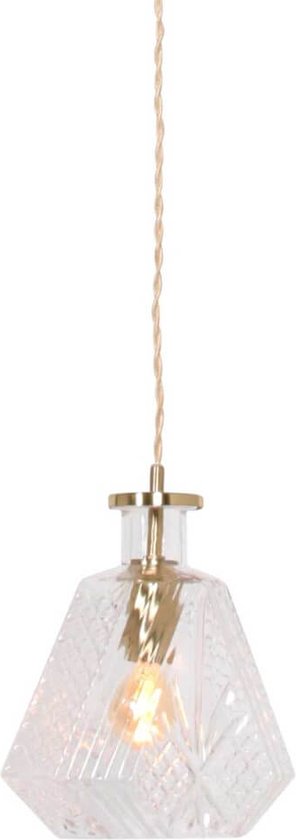 Mexlite hanglamp Grazio glass - messing - metaal - 18 cm - E14 fitting - 3492ME