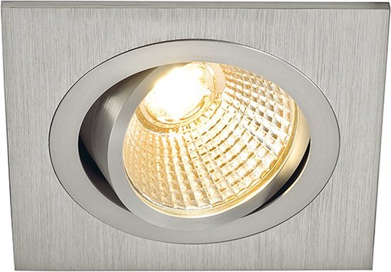 NEW TRIA LED DL SQUARE Set, Downlight, alu-brushed,6W,38°, 2700K, incl.driver, retaining springs