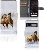 GSM Hoesje Google Pixel 7A Wallet Book Case Paarden