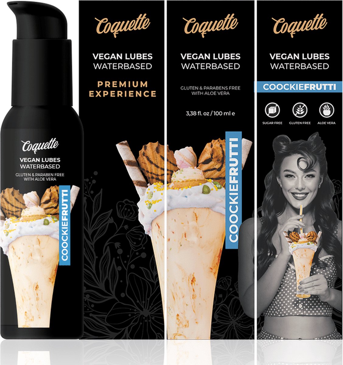 Goedkoopste COQUETTE COSMETICS | Coquette Premium Experience | 100ml Vegan Lubes - Cookiefrutti | Glijmiddel | Durex Glijmiddel | Vrouw Clitoris Stimulator } Glijmiddel Waterbasis