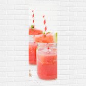 Muursticker - Watermeloen Drankje - 40x120 cm Foto op Muursticker