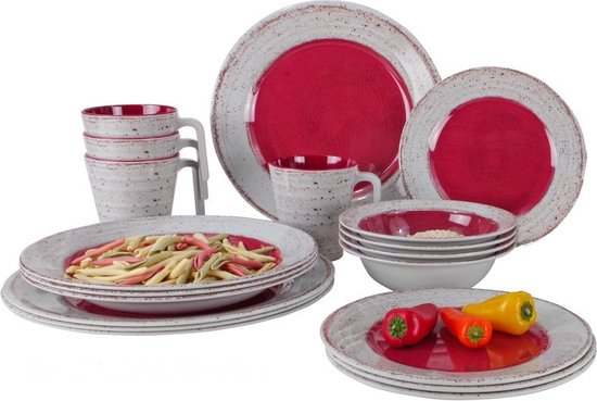 Set 4 Tazze In Melamina Rosso Gimex – 350 Ml, Infrangibili E BPA Free, Perfette Per Campeggio E Festa