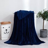 Fleece deken | Plaid | Velvet | Donkerblauw | 200 x 230 | Decoratie deken | Warmte deken | Interieur | Sprei | Huishoudelijk | Cadeau | Ademend |