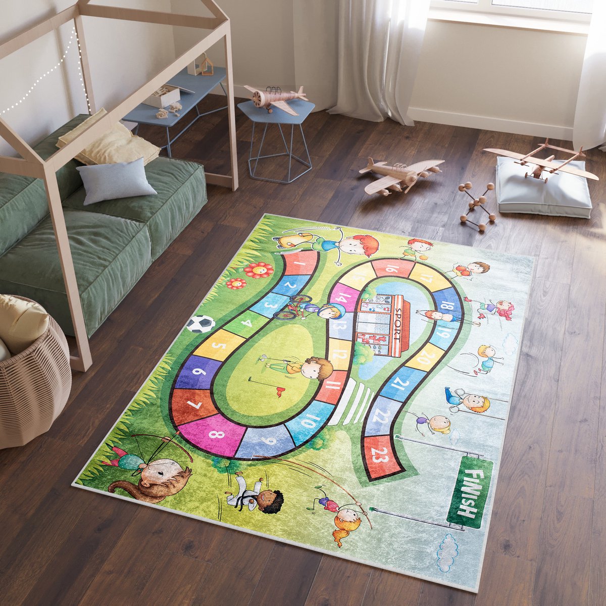 Tapiso Emma Vloerkleed Speeltapijt Kleurrijk Kinderkamer Tapijt Maat- 120x170