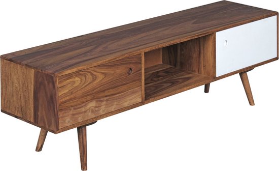 Rootz TV Lowboard - Landelijk TV-meubel met 2 deuren en 1 lade - Plankkast Dressoir - Sheesham massief hout - 140 cm