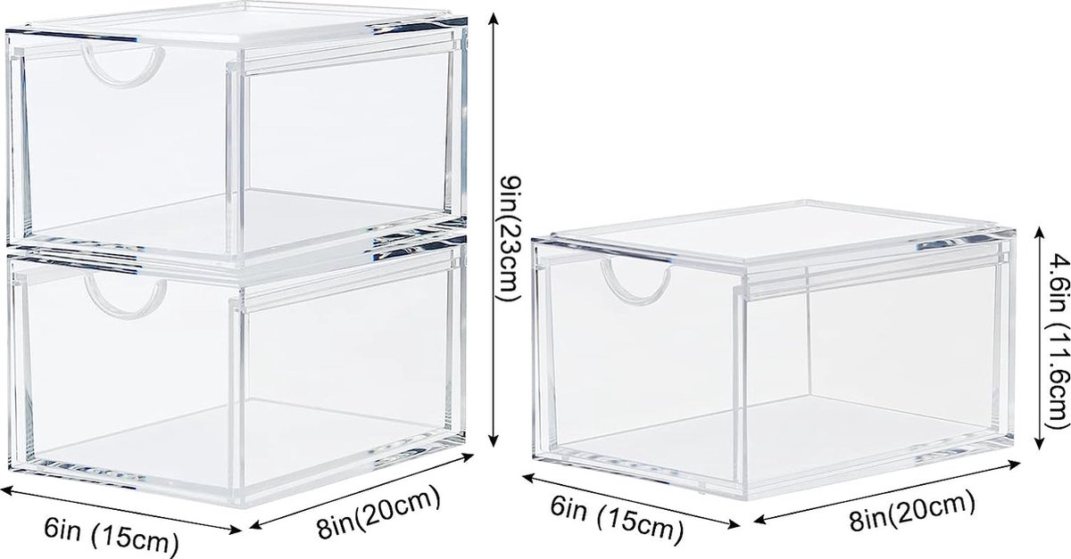 Vtopmart 7 stuks doorzichtige ladeorganisatoren, stapelbare make-up- en ijdelheidslade-organizerbakjes, acryl badkamerlade opbergcontainers voor cosmetica, kantoorbenodigdheden, keukengerei en gadgets Vtopmart 7 stuks doorzichtige ladeorganisatoren, stapelbare make-up- en ijdelheidslade-organizerbakjes, acryl badkamerlade opbergcontainers voor cosmetica, kantoorbenodigdheden, keukengerei en gadgets