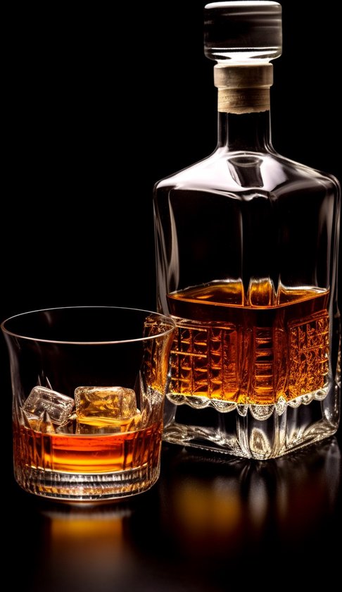 Whiskey Poster - Whiskey glas - Whiskey Karaf - Bar- Gentleman - posters - formaat 60x90cm - 417