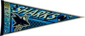 USArticlesEU - San Jose Sharks - California - NHL - Vaantje - Ijshockey - Hockey - Ice Hockey - Sportvaantje - Pennant - Wimpel - Vlag - Groen/Zwart/Wit - 31 x 72 cm - Vintage logo - Goalie vlag