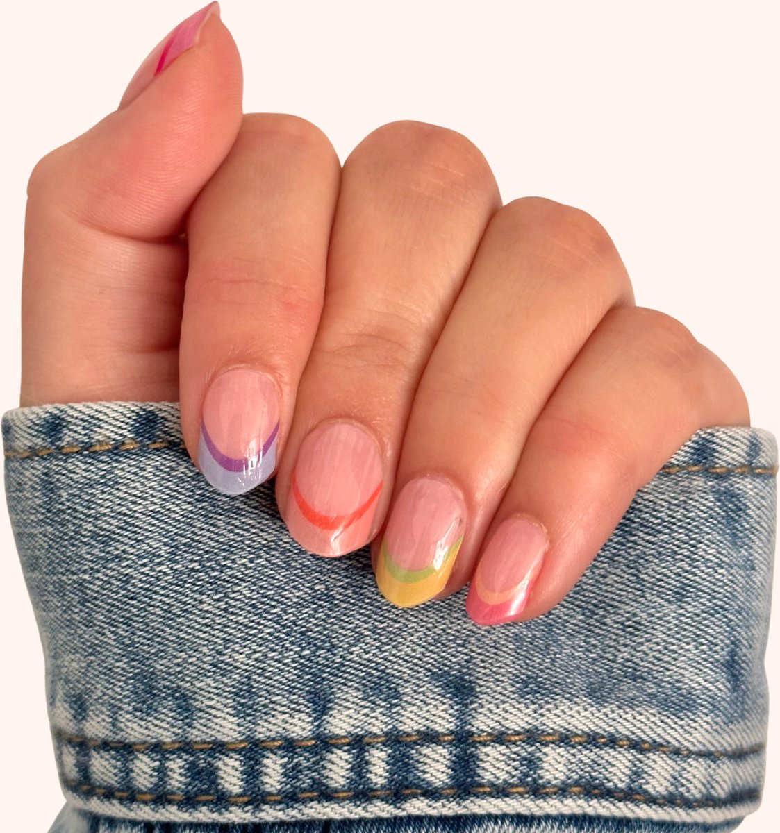 BIMA Nails - Gellak Nagel Stickers - Gel Nagel Wraps - Nail Art - Pastel Colors - French Manicure - Pastel Color Tips
