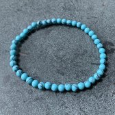 Armband - natuursteen - Turquoise - 4 mm 19 cm