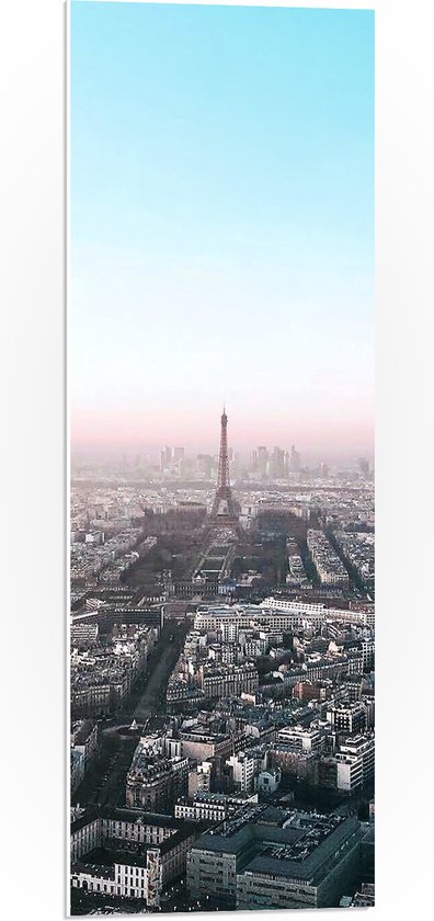 PVC Schuimplaat- Parijs - Eiffeltoren - Stad - Gebouwen - Kleuren - 30x90 cm Foto op PVC Schuimplaat