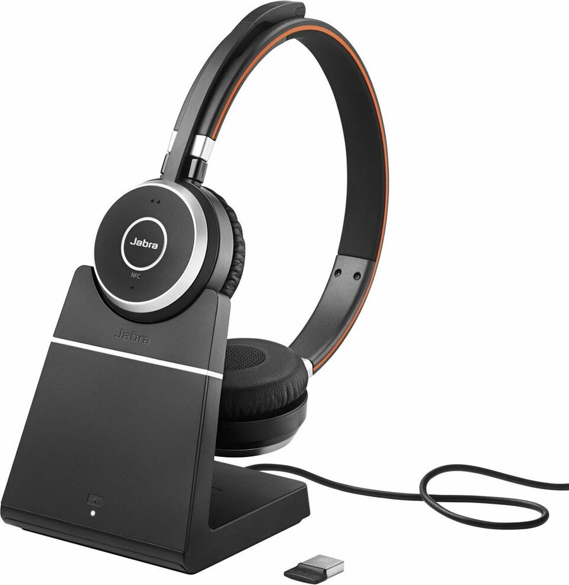 Jabra Evolve 65 Second Edition - UC On Ear headset Bluetooth, Radiografisch Telefoon Stereo Zwart Noise Cancelling, Ruisonderdrukking (microfoon) Incl. oplaad-