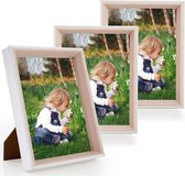 Set van 3 fotolijsten 10 x 15 cm, fotolijsten met onbreekbare transparante acrylplaat - roze/3 stuks