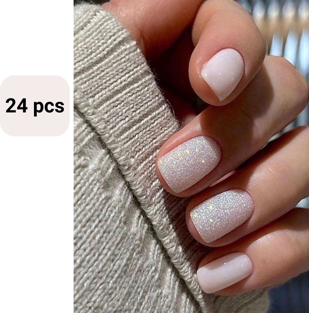 Goedkoopste GUAPÀ® Plaknagels | 24 stuks valse nagels | Press On Nails | Nepnagels | Kunstnagels | Compleet plaknagels starterspakket | Nagels stickers | 24 stuks plaknagels Parelmoer