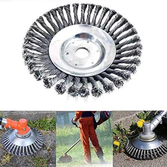 Onkruidborstel - Onkruidverwijderaar - Tuingereedschap - Voegenborstel - Onkruid verwijderen - Grastrimmer - 155 mm - 6 inch - Asgat 25mm - Gras - Tuin van Faulks & Cox Ltd — afbeelding 5