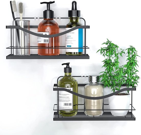 Douche plank, douche planken zonder boren, Douche Mand, zelfklevend, Mat Zwart,... bol