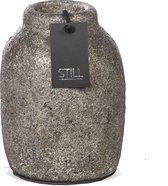 STILL - Fles - Vaasje - Aardewerk - Earth - Grijs - 15x9 cm