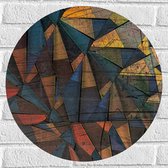 Muursticker Cirkel - Patroon van Verschillende Kleuren Drie- en Vierhoeken - 50x50 cm Foto op Muursticker