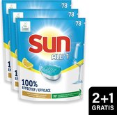 Sun All-in One - Pastilles pour lave-vaisselle - Citron - Pack avantage 3x78 - 2 + 1