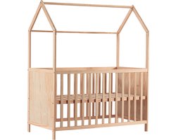 Cabino Baby Bed / Ledikant Sterre 60x120 cm Met Verstelbare Bodem & Massief Hout - Naturel