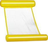 Relaxdays waterhangmat - luchtbed met net - luchtmatras zwembad met gaas - opblaasbaar - geel