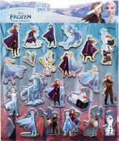 Disney Frozen - Foam stickers 22 stuks met zilver holografisch effect - knutselen - verjaardag - kado - cadeau - Anna Elsa en Olaf - prinsessen