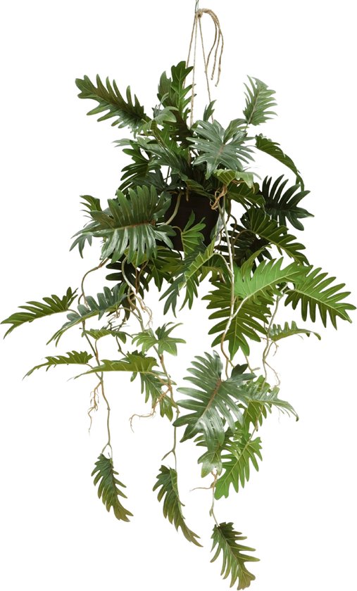 Philodendron Kunst Hangplant 95cm | Hangende Kunstplant | Kunstplant voor Binnen | Neppe Hangplant