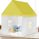 Tente de jeu jaune - Tente - Tente pour enfants - Tente jouet intérieure et extérieure - Avec fond