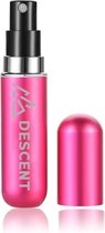 Descent | Hervullbare Parfumflesjes | 5ml | Roze | Parfum Verstuiver | Mini parfum flesje voor op reis | Navulbaar