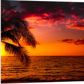 PVC Schuimplaat - Zonsondergang bij de Zee - 80x80 cm Foto op PVC Schuimplaat (Met Ophangsysteem)