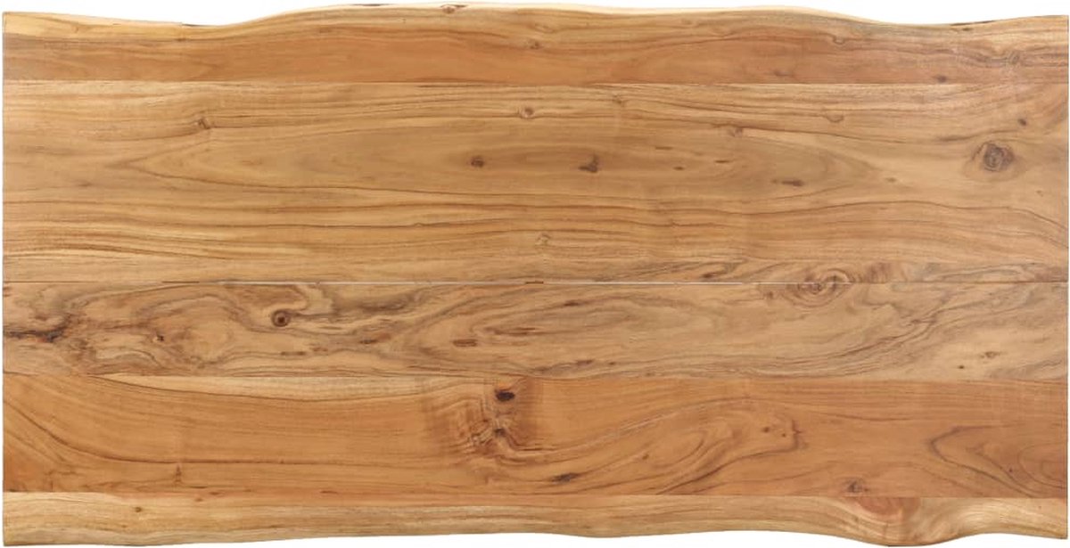 vidaXL Eettafel - 154x80x76 - cm - massief - acaciahout zilver