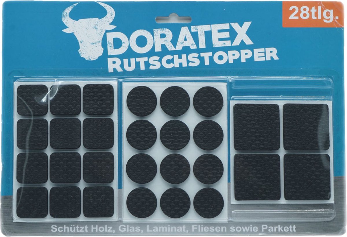 Doratex Meubelvilt - 28-delig - zwart - zelfklevend - antislip - vloerbeschermers