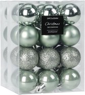 Christmas Decoration kerstballen 32x -5 cm-kunststof -mint groen