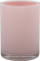 MSV Porte-gobelet/brosse à dents salle de bain Aveiro - plastique PS - rose clair - 7 x 9 cm
