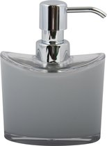 MSV Zeeppompje/dispenser Aveiro - PS kunststof - lichtgrijs/zilver - 11 x 14 cm - 260 ml