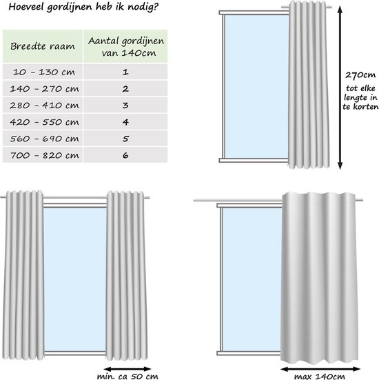 HOOMstyle Kant en Klaar Gordijn - Inbetween - Lichtdoorlatend - Met Plooiband - 140x270cm - Off White - HOOMstyle