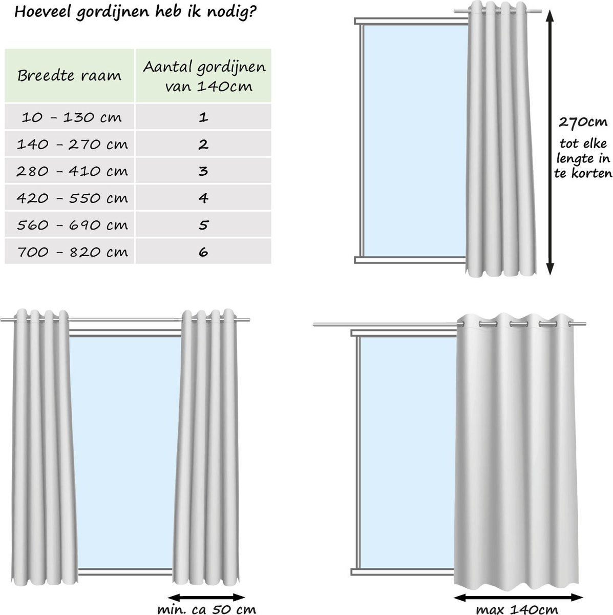 FKL DESIGN Home Deco Mooi kant-en-klaar gordijn voor voile ramen met plooiband wit 150 x 300 cm LB-80 (150 x 300 cm
