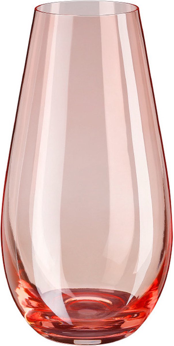 Inge Christmas goods Bloemenvaas New York - transparant roze - glas - 24 cm