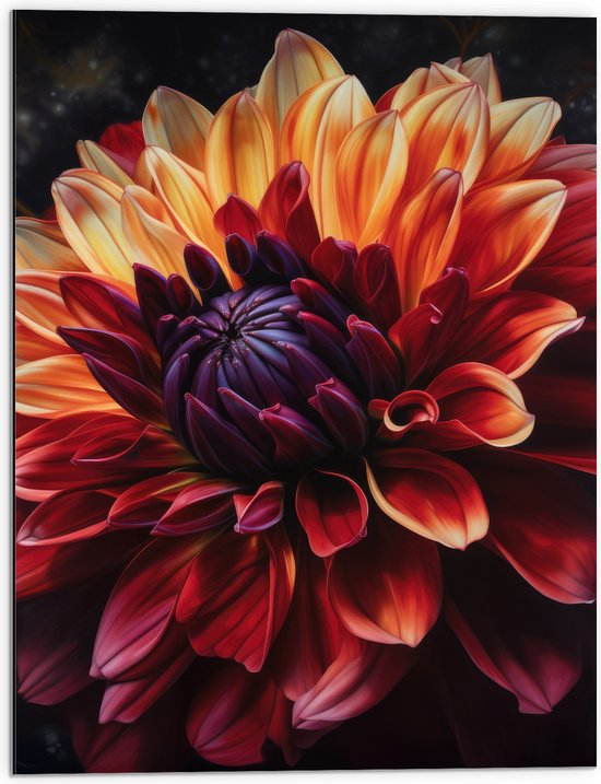 Dibond - Oranje Roze Bloem - 60x80 cm Foto op Aluminium (Met Ophangsysteem)