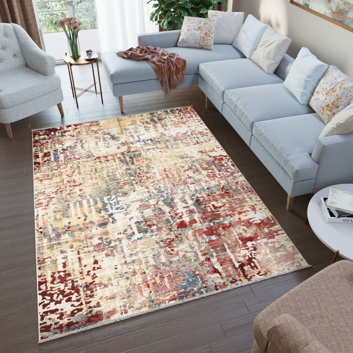 Tapiso Rivoli Vloerkleed Laagpolig Modern Beige Tapijt Maat- 200x305