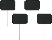 PartyDeco set d'accessoires photo inscriptibles - Mariage - noir - set 4x pièces - 11 x 8 cm