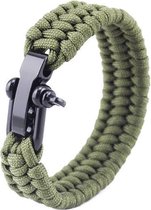 New Age Devi - "Leger Groen Paracord Armband - RVS verstelbare sluiting - Stoer Legerlook "