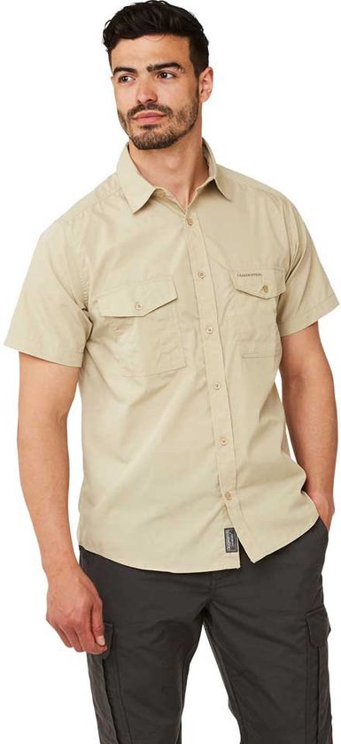 CRAGHOPPERS Kiwi Korte Mouwen Overhemd Heren - Oatmeal - XL