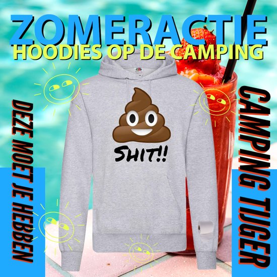 Hoodie camping - Grappige Hoodie Shit - Hoodie Lichtgrijs - Maat XXXl