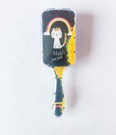 DreamGlow Magische Kinderborstel: Haarborstel met Glitters - Haaraccessoires voor Kinderen - Haarborstel Meisje - Haarborstel Jongen - Cadeau Idee - Zwart/Paars