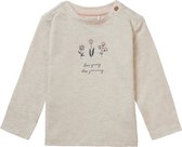 Noppies Girls tee Valentine long sleeve Meisjes T-shirt - Oatmeal - Maat 68